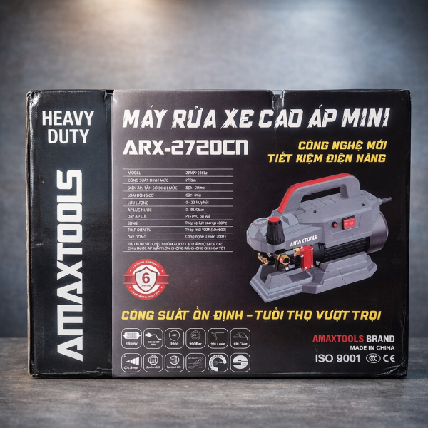 Máy Rửa Xe Amaxtools ARX-2720CN, có chỉnh áp
