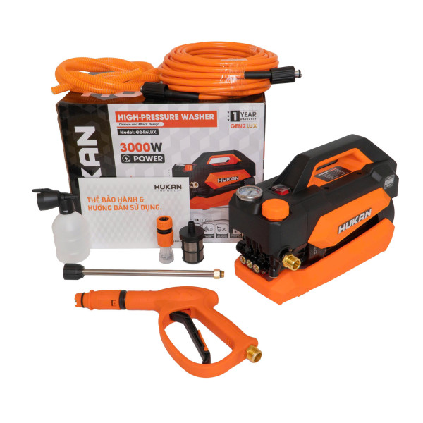 Máy Rửa Xe Điện HUKAN G2-R6LUX – 3000W, Có Chỉnh Áp, Áp Lực 160 Bar