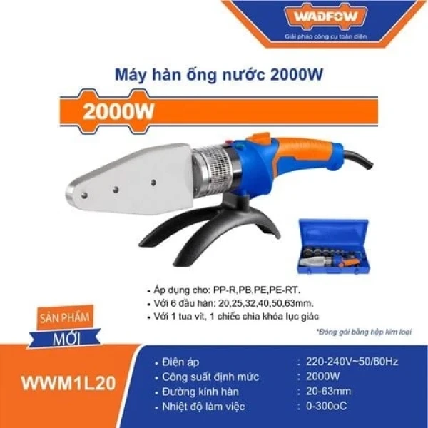 Máy Hàn Ống Nước WADFOW 2000W WWM1L20, 63mm