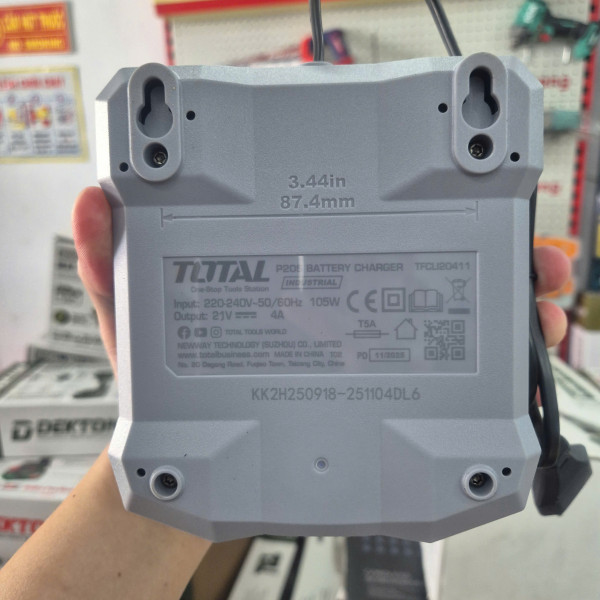 Máy Bắn Đinh Bê Tông Dùng Pin 20V TOTAL TCNLI9008 (2 Pin 4.0Ah và 1 Sạc)