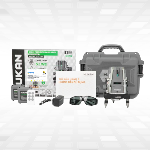 Máy cân bằng laser 5 tia xanh HUKAN G2-LS301 (GEN 2)