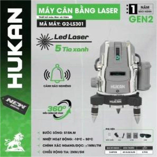 Máy cân bằng laser 5 tia xanh ( GEN 2) G2-LS301