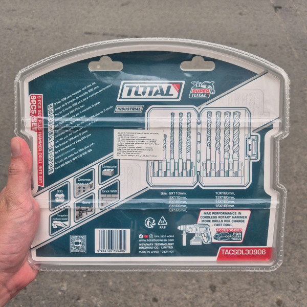 Bộ 9 mũi khoan bê tông SDS Plus TOTAL TACSDL30906