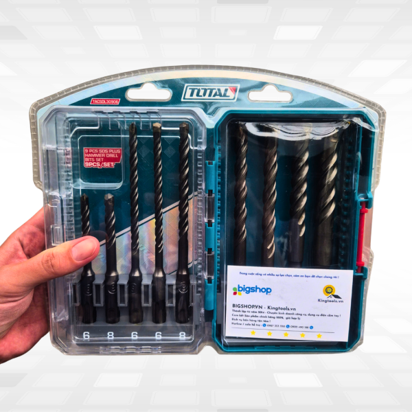 Bộ 9 mũi khoan bê tông SDS Plus TOTAL TACSDL30906