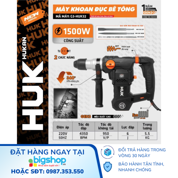 Máy khoan đục bê tông HUKAN G3-HUK32 (GEN 3)