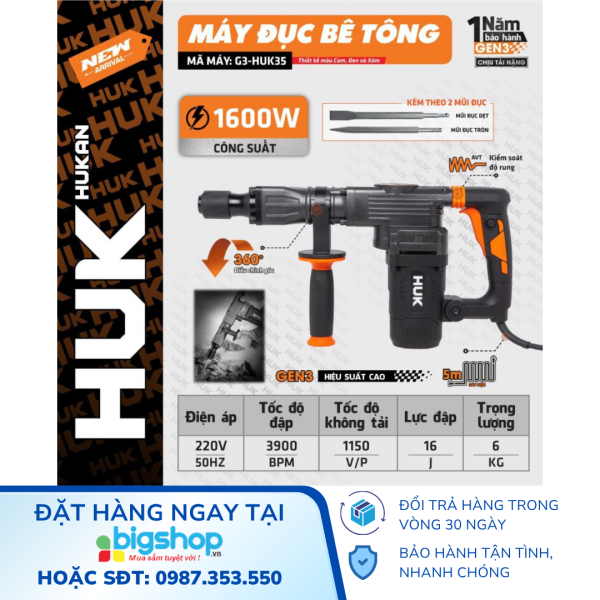 Máy khoan đục bê tông HUKAN G3-HUK35 (GEN 3)