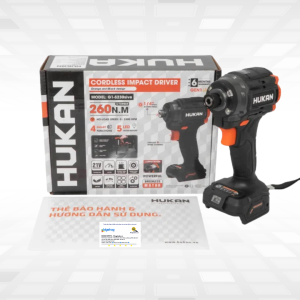 Máy chuyên vít dùng pin HUKAN G1-S230SIVE (GEN 1) - Đầu 1/4 inch, thân máy
