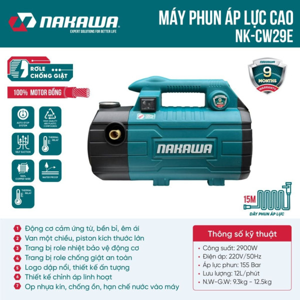 Máy phun áp lực NAKAWA NK-CW29E