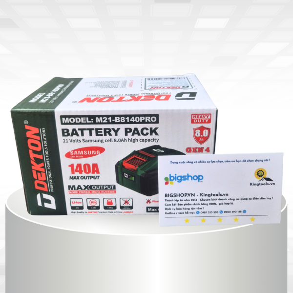 Pin 21V/8.0Ah DEKTON M21-B8140PRO (CELL SAMSUNG)