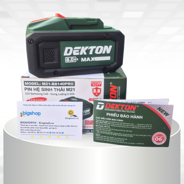Pin 21V/8.0Ah DEKTON M21-B8140PRO (CELL SAMSUNG)