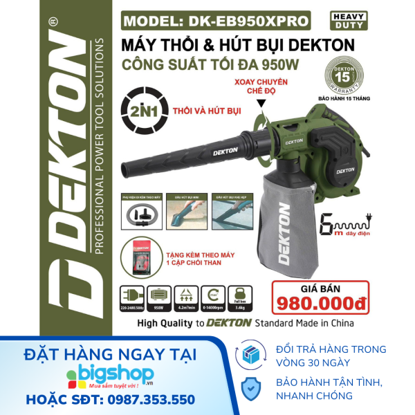 Máy Thổi Bụi & Hút Bụi Dekton DK-EB950PRO / DK-EB950XPRO 950W