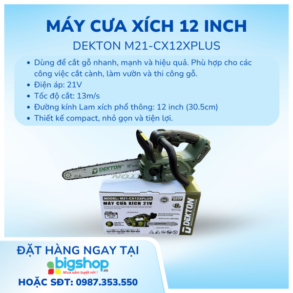 Máy cưa xích 12 inch Dekton M21-CX12XPLUS