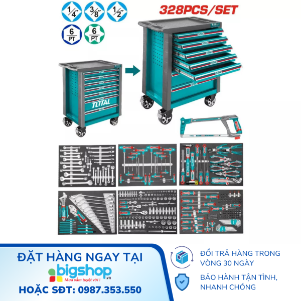 Tủ đồ nghề 7 ngăn Total THPTCS73281 328 món