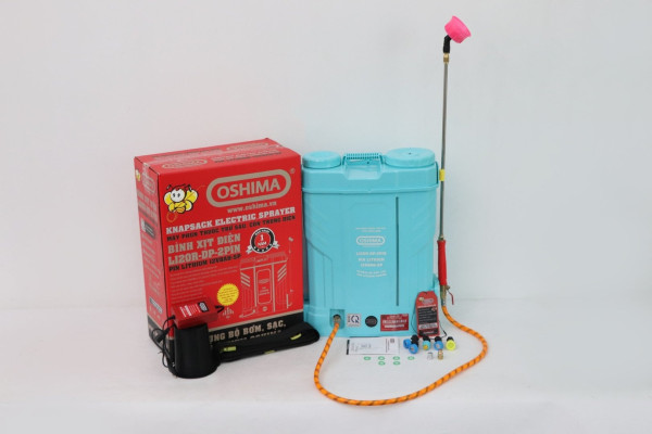 Máy phun thuốc trừ sâu, côn trùng điện OSHIMA Li20R-DP-pin Xanh Pin lithium 12V8Ah-SP