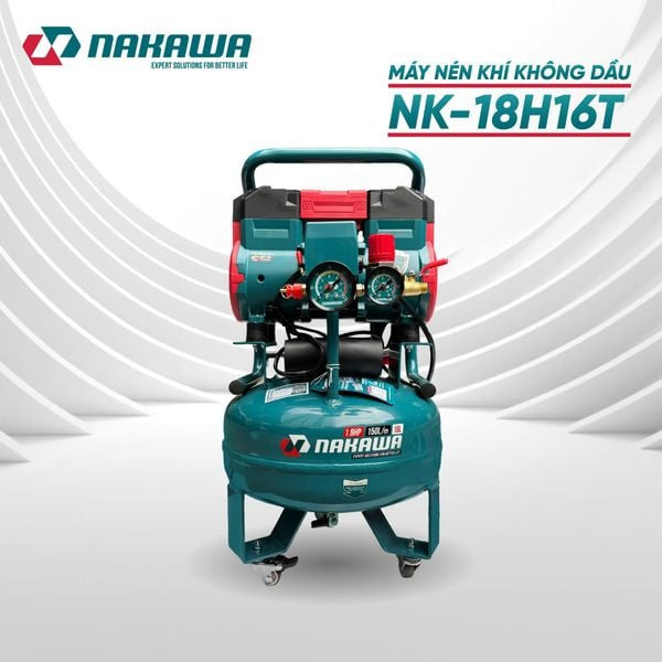 Máy nén khí không dầu, tốc nhanh, siêu êm NK-18H16T - 16 lít