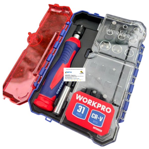 Bộ tua vít và đầu vặn 31 món Workpro WP200539