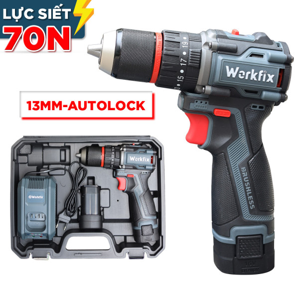  Máy khoan pin Workfix WF-ID1613BL Không Chổi Than – Đa năng Bắt vít – Khoan – Búa