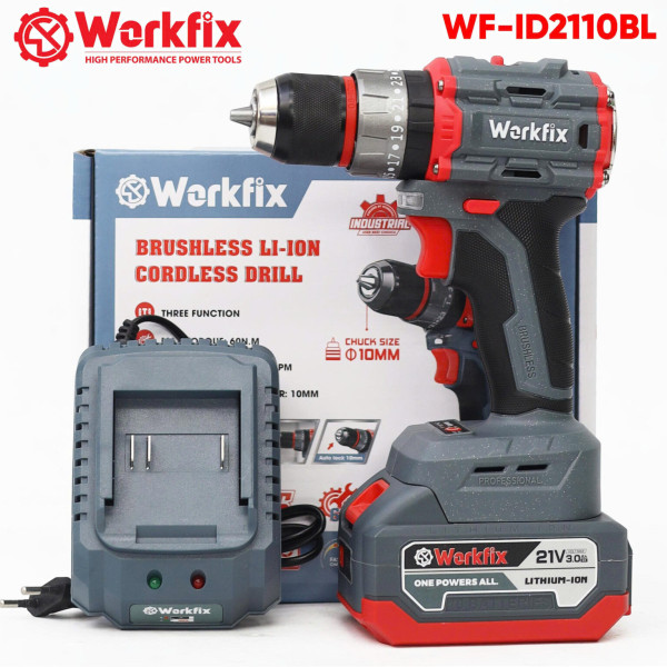 Máy Khoan WORKFIX WF-ID2110BL- Khoan Tường, Khoan Sắt, Gỗ, Bắt Vít- Không Chổi Than