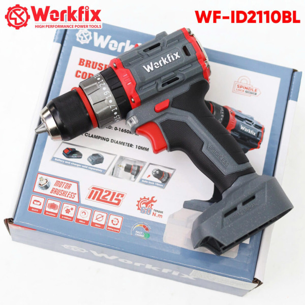 Máy Khoan WORKFIX WF-ID2110BL- Khoan Tường, Khoan Sắt, Gỗ, Bắt Vít- Không Chổi Than