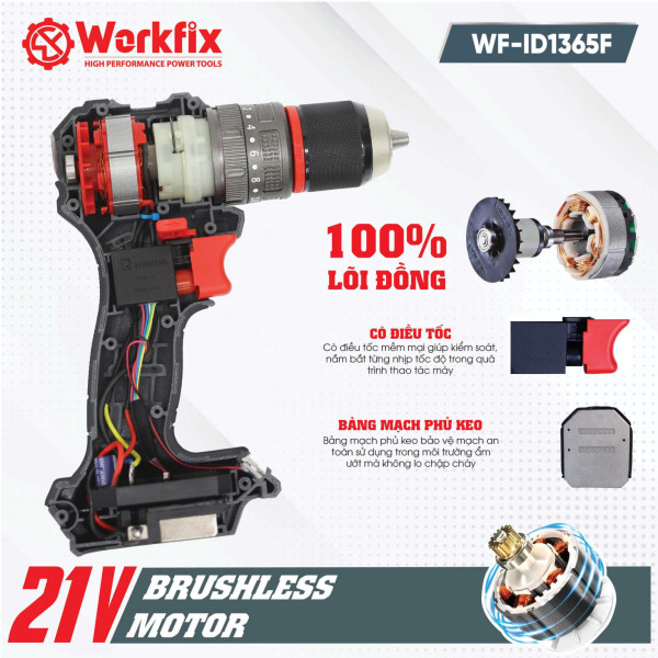 Máy Khoan Pin Workfix WF-ID1365F