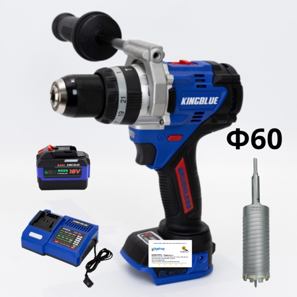 Combo Máy Khoan 3 Chức Năng 18V KINGBLUE K18QES (Cả pin, sạc và mũi khoan)