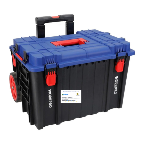 Hộp đựng dụng cụ bằng nhựa có bánh xe, có thể xếp chồng Workpro WP283032