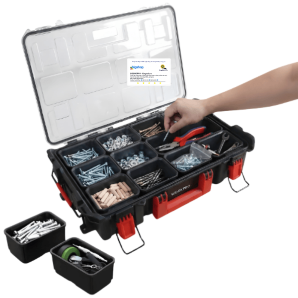 Hộp đựng dụng cụ bằng nhựa, có thể xếp chồng Workpro WP283029