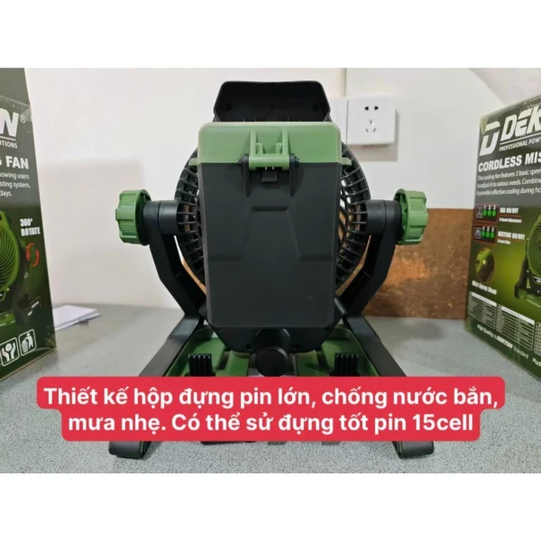 Quạt làm mát phun sương dùng pin 21V DEKTON M21-QPS190XPRO (Thân máy)