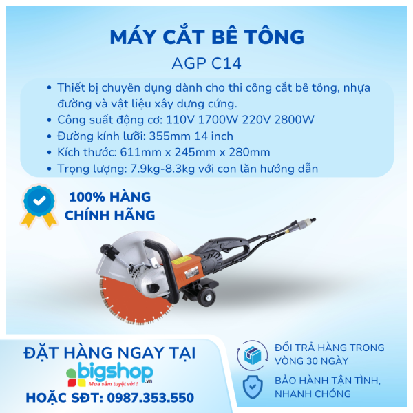 Máy cắt bê tông 2800W AGP C14