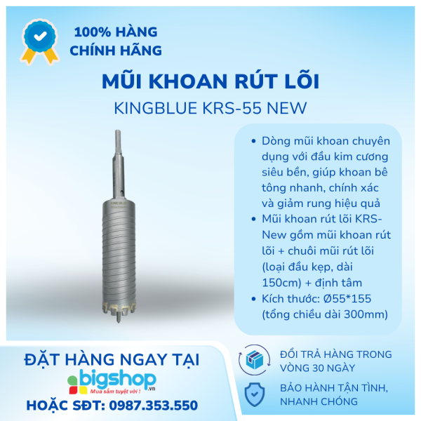 Mũi khoan rút lõi Kingblue KRS-55 New