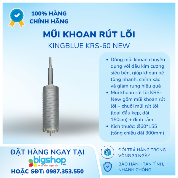 Mũi khoan rút lõi Kingblue KRS-60 New