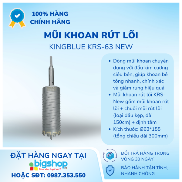 Mũi khoan rút lõi Kingblue KRS-63 New