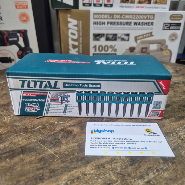 Bộ 10 pcs đinh bắn bê tông liên tục 27mm TOTAL TAC02271