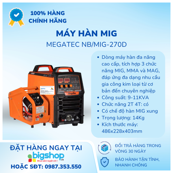 Máy hàn MIG Megatec NB-270D (MIG-270D)