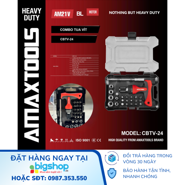 Bộ tua vít tự động 24 món AMAXTOOLS CBTV24