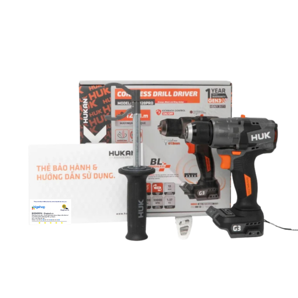 Máy khoan pin 21V HUKAN G3-F120PRO (GEN 3, 120Nm)