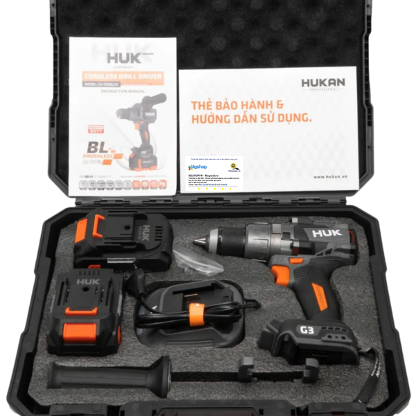 Máy khoan pin 21V, 3 chức năng HUKAN G3-F200LUX (GEN 3, 200Nm)
