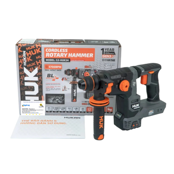 Máy khoan đục dùng pin 21V HUKAN G3-HUK24 (GEN 3, 3 chức năng) - Thân máy