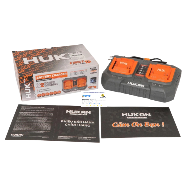 Bộ đôi sạc pin nhanh 4.0Ah HUKAN G3-HUK40X2 (GEN 3, có quạt tản nhiệt)