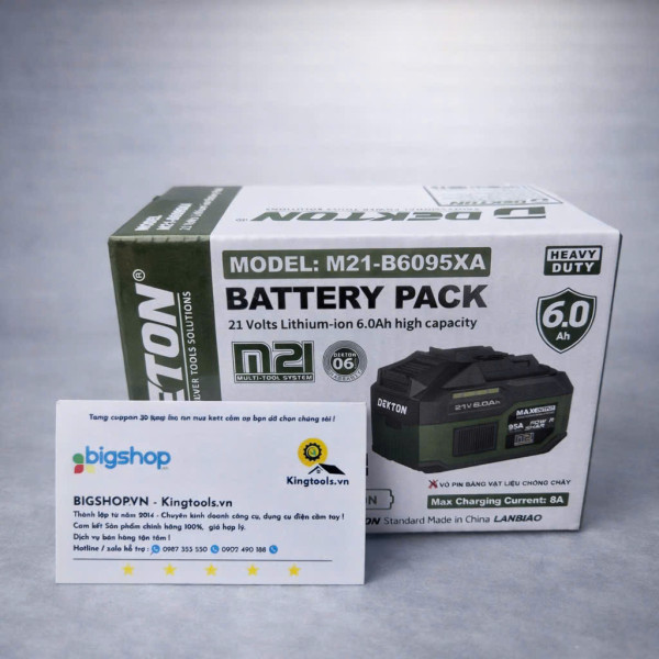 Pin 21V 6.0Ah Dekton M21-B6095XA – Dòng Xả Cao 95A