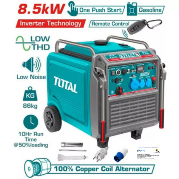 Tổ máy phát điện xăng biến tần 8.5kW TOTAL TP585006