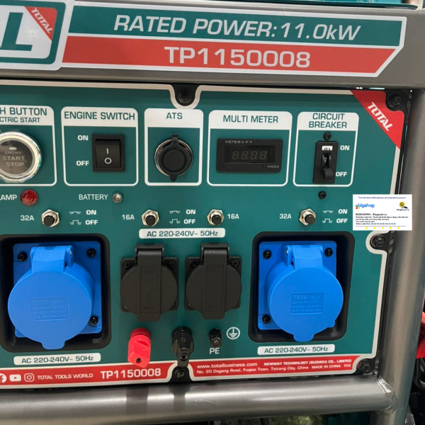 Tổ máy phát điện xăng biến tần 12kW TOTAL TP1150008