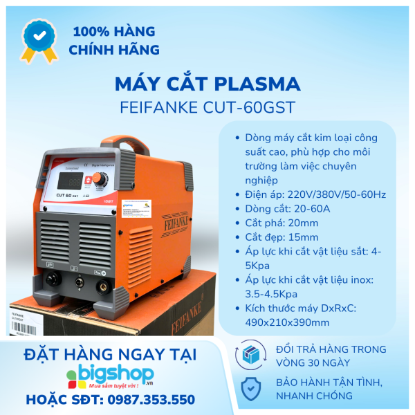 Máy cắt plasma 220V/380V FEIFANKE CUT-60GST – Cắt mạnh 20mm