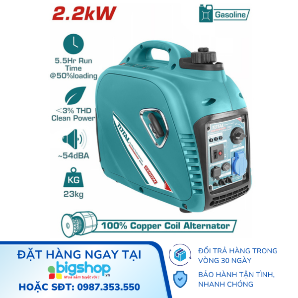 Máy phát điện biến tần dùng xăng 2.0kW TOTAL TP530001
