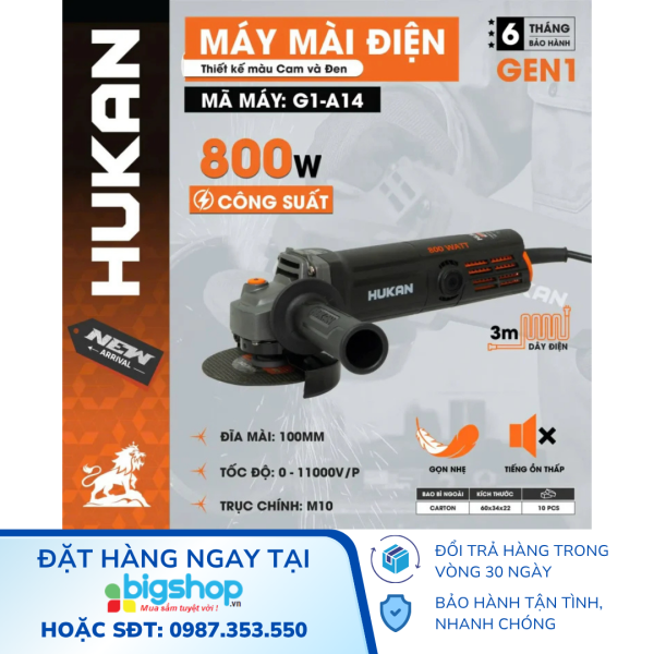 Máy mài điện HUKAN G1-A14 (GEN 1, CS 800W)