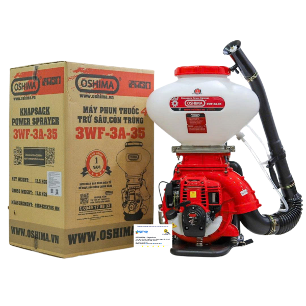 Máy phun thuốc trừ sâu côn trùng động cơ 4 thì OSHIMA 3WF-3A-35 Đỏ (3 chức năng)