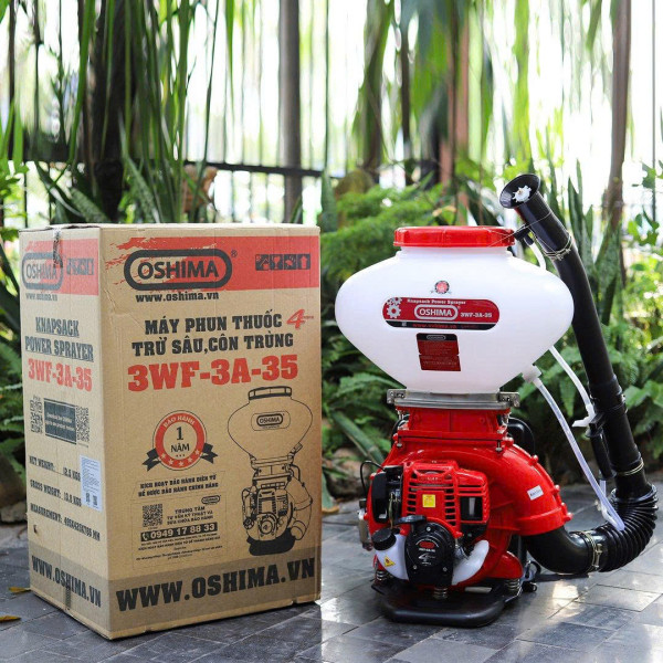Máy phun thuốc trừ sâu côn trùng động cơ 4 thì OSHIMA 3WF-3A-35 Đỏ (3 chức năng)