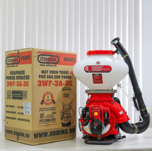 Máy phun thuốc trừ sâu côn trùng động cơ 4 thì OSHIMA 3WF-3A-35 Đỏ (3 chức năng)
