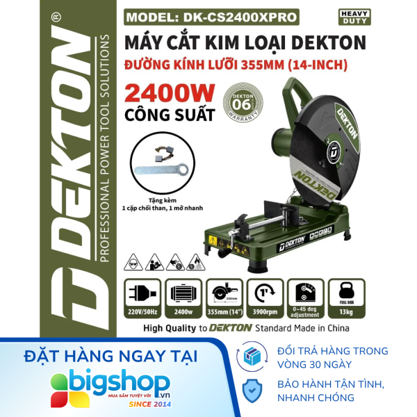 Máy cắt sắt Dekton DK-CS2400XPRO (CS 2400W, lưỡi 355mm)