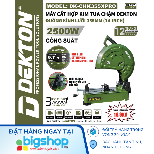 Máy cắt hợp kim tua chậm DEKTON DK-CHK355XPRO (CS 2500W)